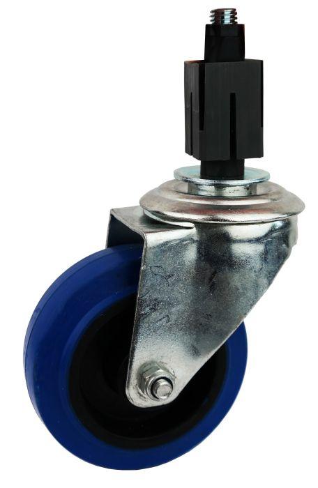 100mm Blue Rubber Castor unbraked, 30mm expander for square tube - Cateringhardwaredirect - Castor - 100BWUBEX
