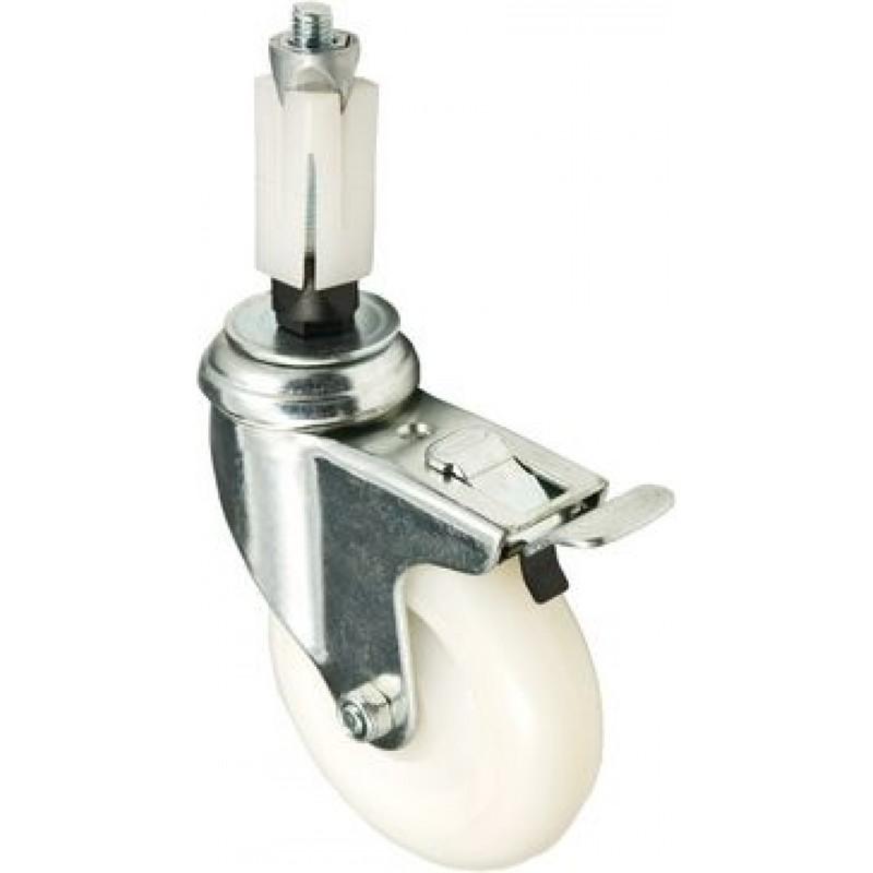 100mm Nylon Castor braked, 25mm expander for square tube - Cateringhardwaredirect - Castor - 100NBEX25SQ