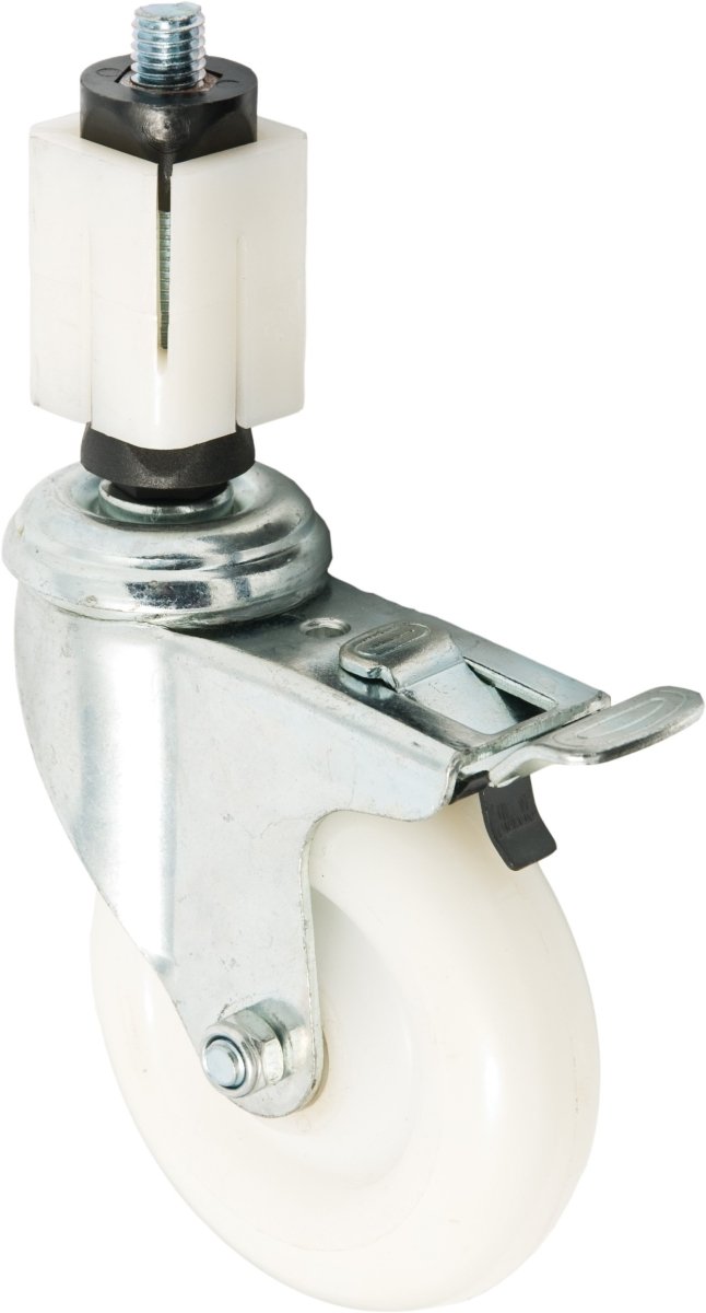 100mm Nylon Castor braked, 40mm expander for square tube - Cateringhardwaredirect - Castor - 100NBEX.40