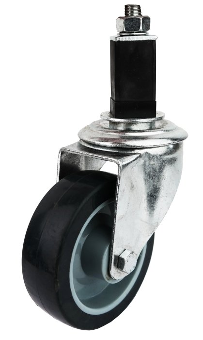 100mm Thermoplastic Grey Rubber Castor unbraked, 30mm expander for square tube - Cateringhardwaredirect - Castor - 100TPRUBEX