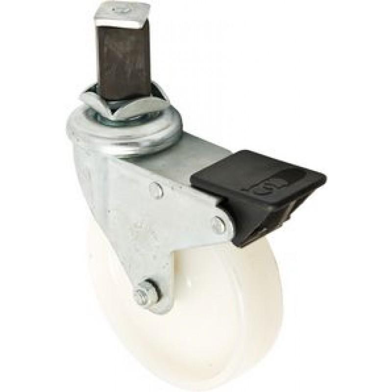 125mm Nylon Castor braked, 30mm expander for square tube - Cateringhardwaredirect - Castor - 125NBEX