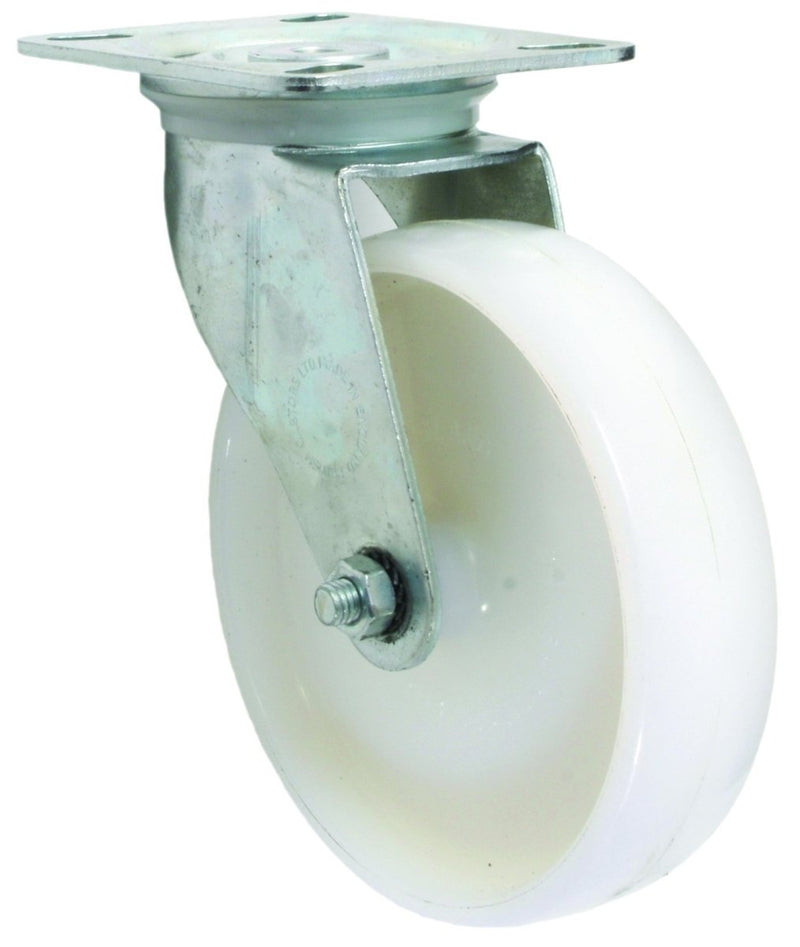 125mm Nylon Castor unbraked with plate - Cateringhardwaredirect - Castor - 1321010