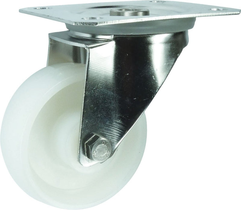 5” (125mm) White Nylon Castor, unbraked - Cateringhardwaredirect - Castor - 125SSNUBP