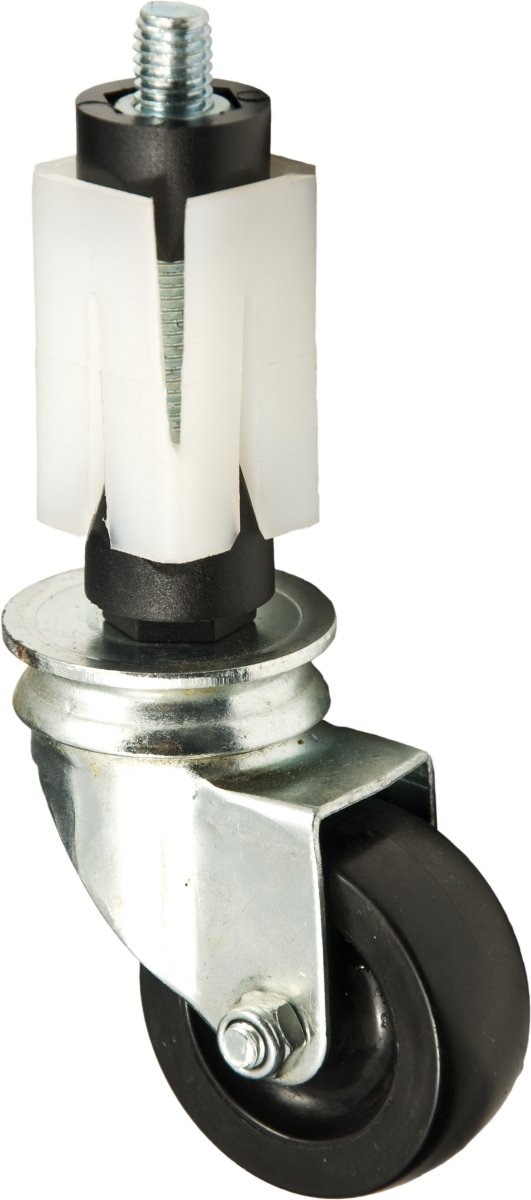 50mm Black Polypropylene unbraked, 30mm expander for square tube - Cateringhardwaredirect - Castor - 50BPUBEX30SQ