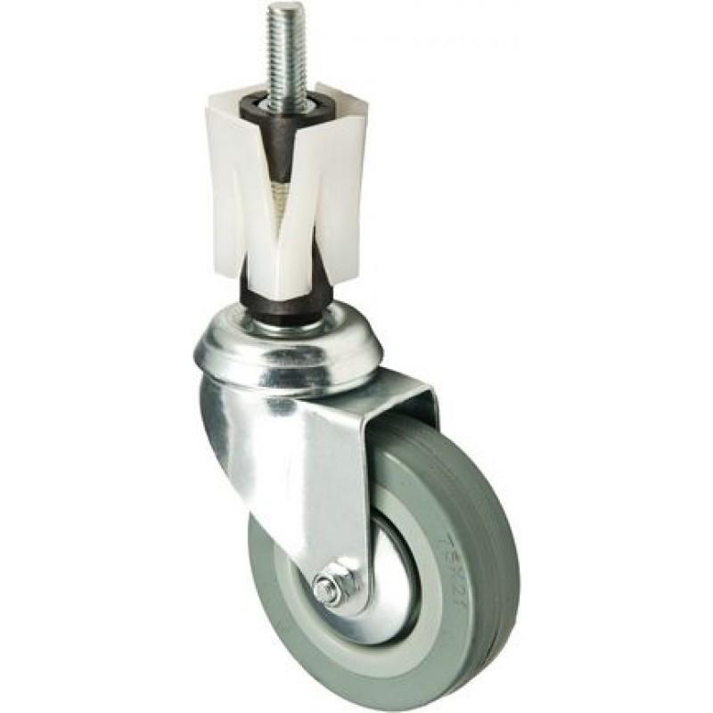 75mm Grey Rubber Castor unbraked, 30mm expander for square tube - Cateringhardwaredirect - Castor - 75GRUBEX
