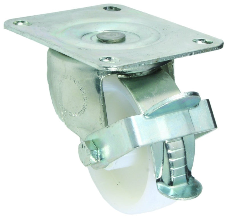 75mm Nylon Castor braked with plate - Cateringhardwaredirect - Castor - 1352760