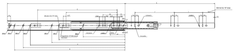 Drawer Slides - Zinc Plated - Cateringhardwaredirect - Drawer Slides - DS10