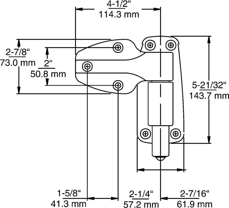 Spring Assisted Cam-Rise Hinge - Cateringhardwaredirect - Hinges - 1249/000004