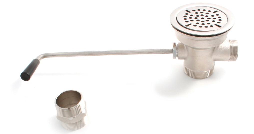 Twist Handle Waste Outlet 2" NPT with overflow - Cateringhardwaredirect - Wastes - 0458 006 400