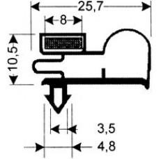 TYPE 76-M - Gasket 76M-Grey-Dart-2.6m L (£ per m) - Cateringhardwaredirect - TYPE 76-M