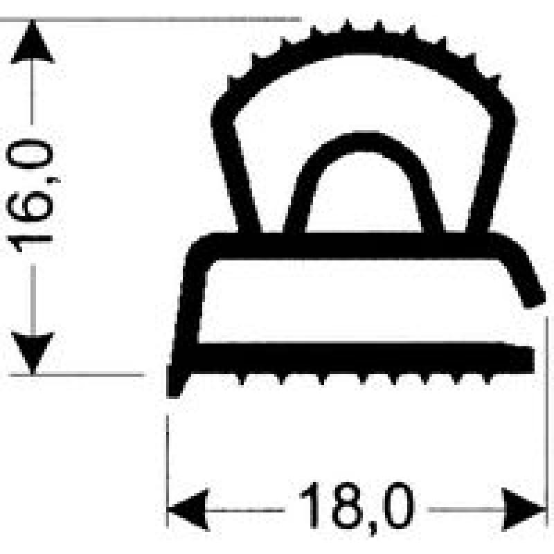 TYPE 9A - Gasket 9A-Grey-Compress-2.5m L (£ per m) - Cateringhardwaredirect - TYPE 9A