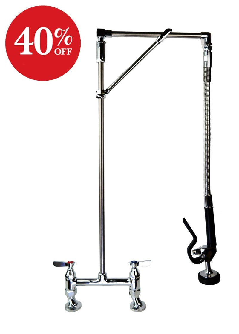 Vortex Pre-Rinse Spray, Deck Mount, Twin Pedestal, Twin Feed, Hangman Style - Cateringhardwaredirect - Pre-Rinse - OHD30H