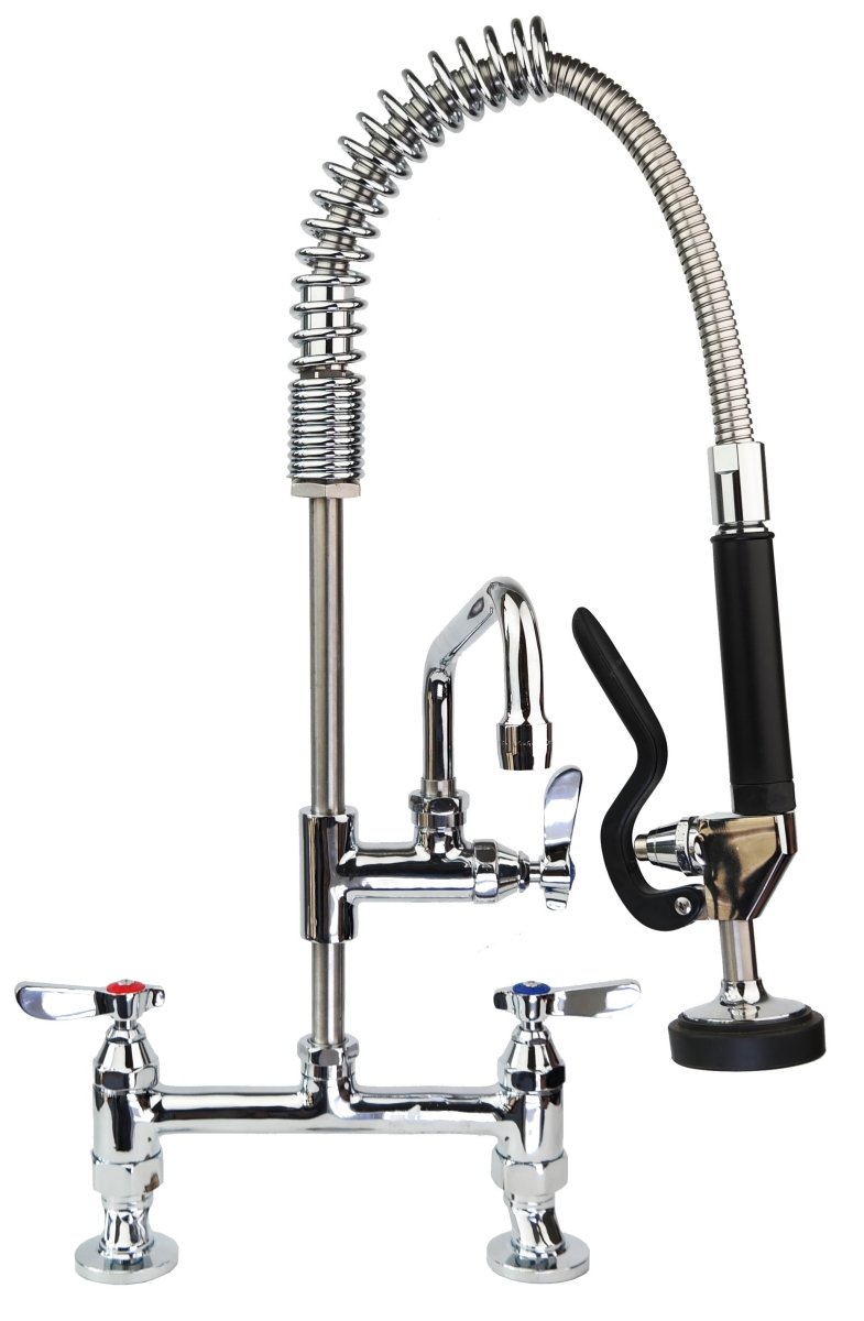 Vortex Pre-Rinse Spray, Deck Mount, Twin Pedestal, Twin Feed, Mini Style - Cateringhardwaredirect - Pre-Rinse - OHD30M