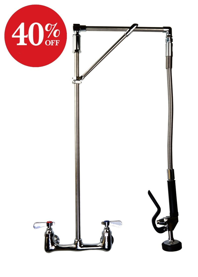 Vortex Wall Mount Pre-Rinse Spray, Twin Pedestal, Twin Feed, Hangman Style - Cateringhardwaredirect - Pre-Rinse - OHW30H