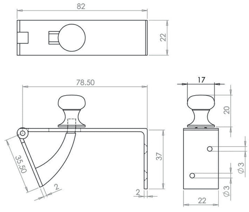 Counter Flap Catches - Catering Hardware Direct - Catches - ATBRMC50B