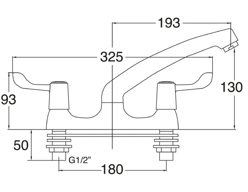 Deck Mixer Tap - Catering Hardware Direct - Taps - 500ML3M