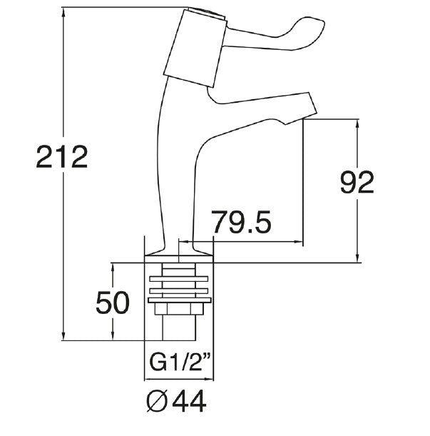 High Neck Pillar Tap with 3" Lever - Catering Hardware Direct - Taps - 500SL3M