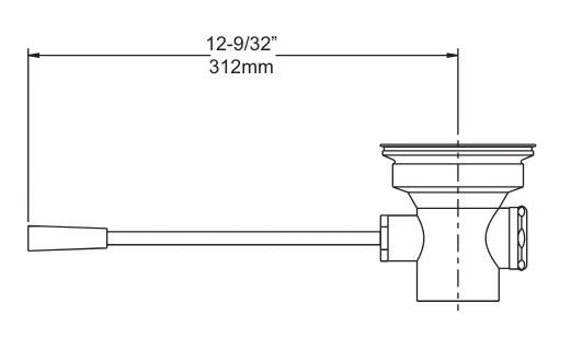 Straight Handle Waste Outlet 2" NPT - No Overflow - Catering Hardware Direct - Wastes - 90458007039