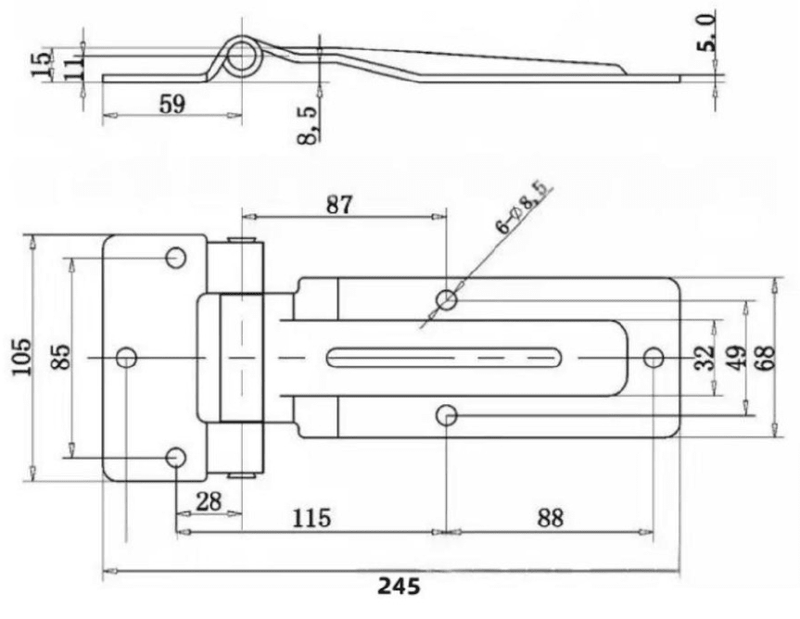 Strap Hinge - Catering Hardware Direct - strap hinge - 11342000004
