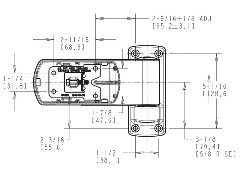 1346 Performer Cam-Rise Adjustable Hinge - Cateringhardwaredirect - Hinges - 11346000004