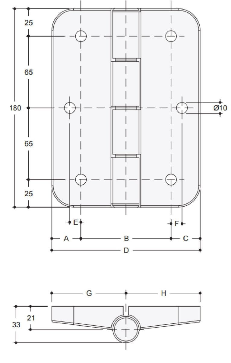 Aluminium Butt Hinge - Cateringhardwaredirect - Hinges - R015837