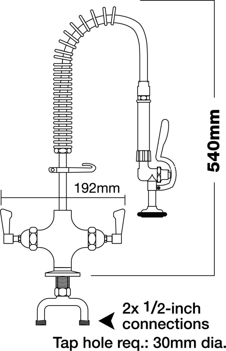 Aquajet 20 Deck Mounted Pre-Rinse Sprays - Cateringhardwaredirect - Pre-Rinse - AJPR-20SS