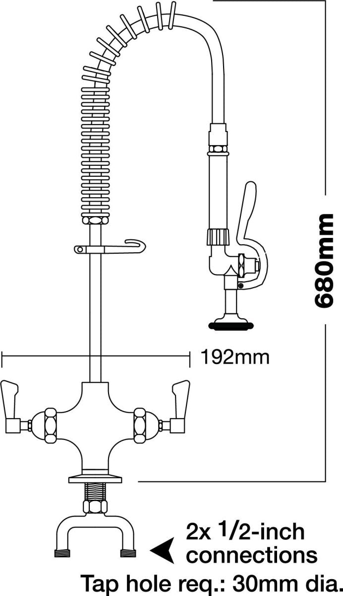 Aquajet 20 Deck Mounted Pre-Rinse Sprays - Cateringhardwaredirect - Pre-Rinse - AJPR-20SL