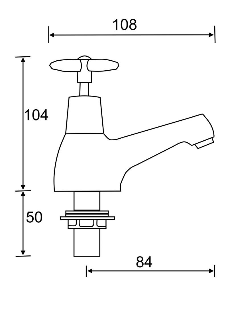 Basin Taps with Cross Head - Catering Hardware Direct - Taps - 500BX
