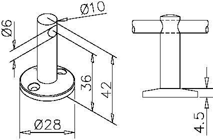 Centre Bracket - Ø6mm - Cateringhardwaredirect - Centre Bracket - Ø6mm - 11.0651.006.20