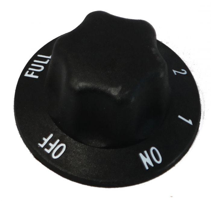 Control Knob, Black marked ON-1-2-3-4-FULL - Cateringhardwaredirect - Default - SIM.KNOBBLACK