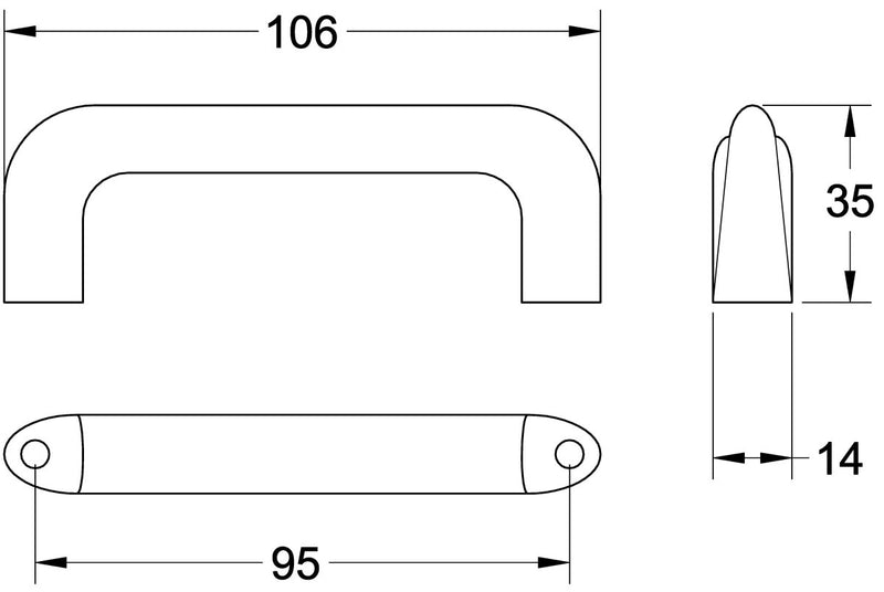 D Handles - Black Phenolic - Cateringhardwaredirect - Decorator Handle - 245