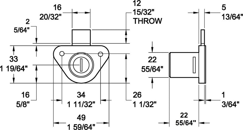 Drawer Lock - Catering Hardware Direct - Lock - 45 710 0370