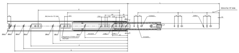 Drawer Slides - Zinc Plated - Cateringhardwaredirect - Drawer Slides - DS10