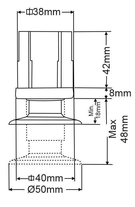 Flange Foot - Plastic for 40mm square tube - Cateringhardwaredirect - Foot - E40F