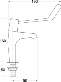 High Neck, 6" Lever, Pillar Taps - Catering Hardware Direct - Taps - 500SL6