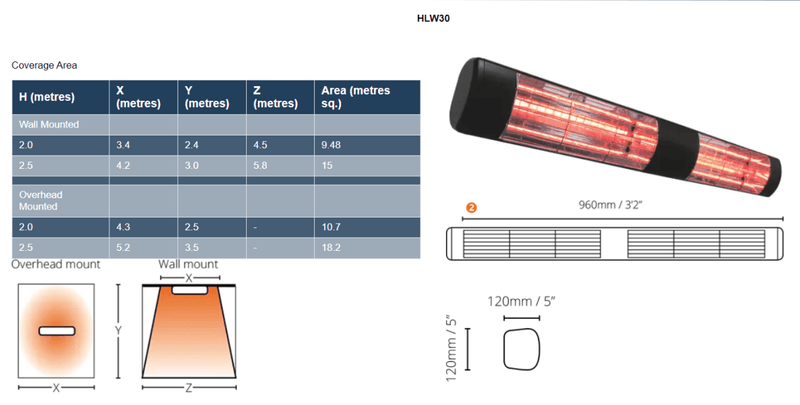 Outdoor Infrared Heaters - Cateringhardwaredirect - Heater - HLW30B