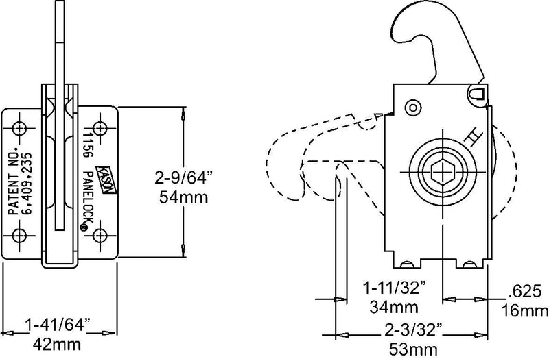 Panel Fastener - 1156A & B Locking Points - Cateringhardwaredirect - Panel Fastener - 1156/B00004