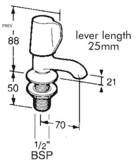 Performa Quarter Turn Basin Taps (Cold Tap) - Catering Hardware Direct - Taps - 325057