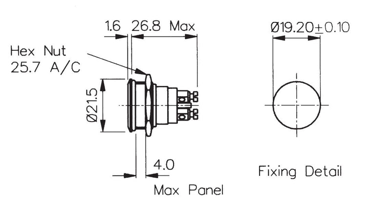 Push Button Switch - Catering Hardware Direct - Electrical Switches - MP0037