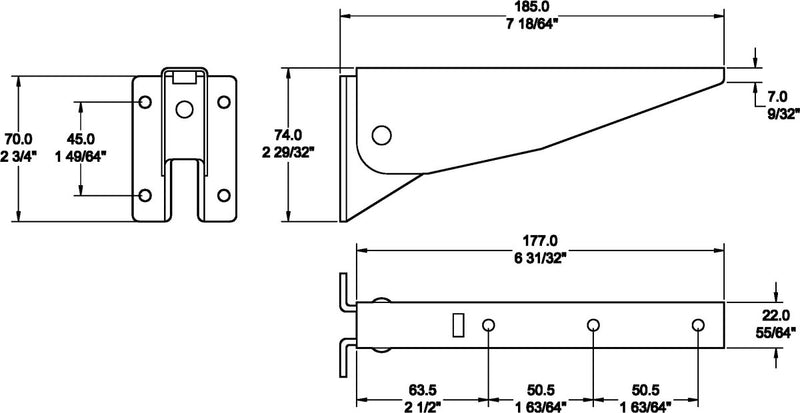 Stainless Steel Slide Drop Bracket - Cateringhardwaredirect - Slide Brackets - 10105000001