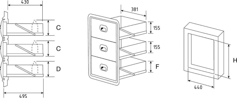 Three Drawer Units - Cateringhardwaredirect - Three Drawer Units - 3020/A