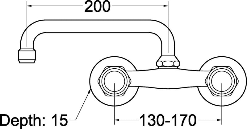 Wall Mounted Mixer Tap - Cateringhardwaredirect - Taps - 600WSMR